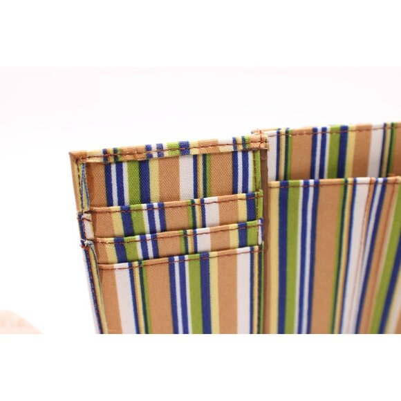 Striped Tri-Fold Wallet Coin Purse Money Card Organizer Pockets Small 5x4" - Picture 5 of 12